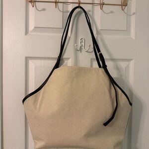 Loft cream and black purse/work bag